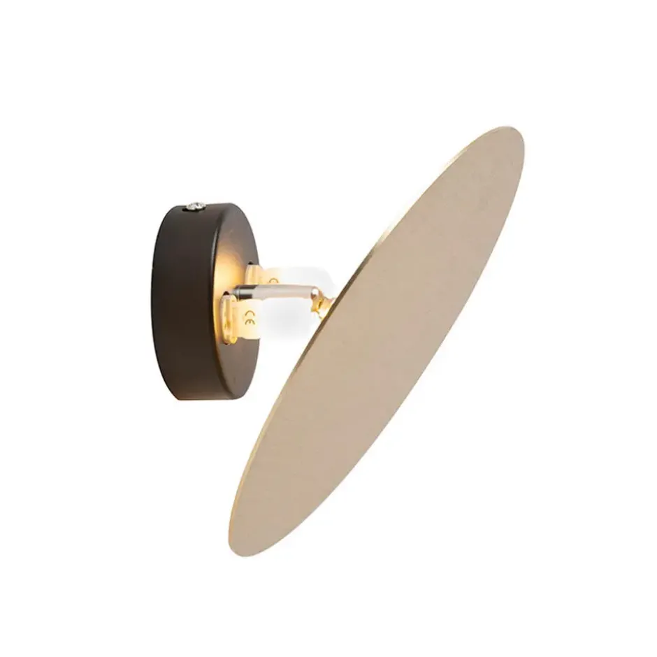 Qazqa wandlamp pulley goudkleurig g9