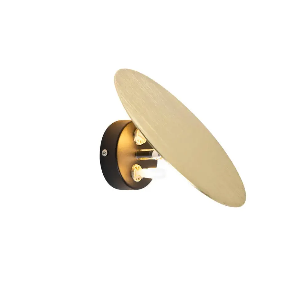 Qazqa wandlamp pulley goudkleurig g9
