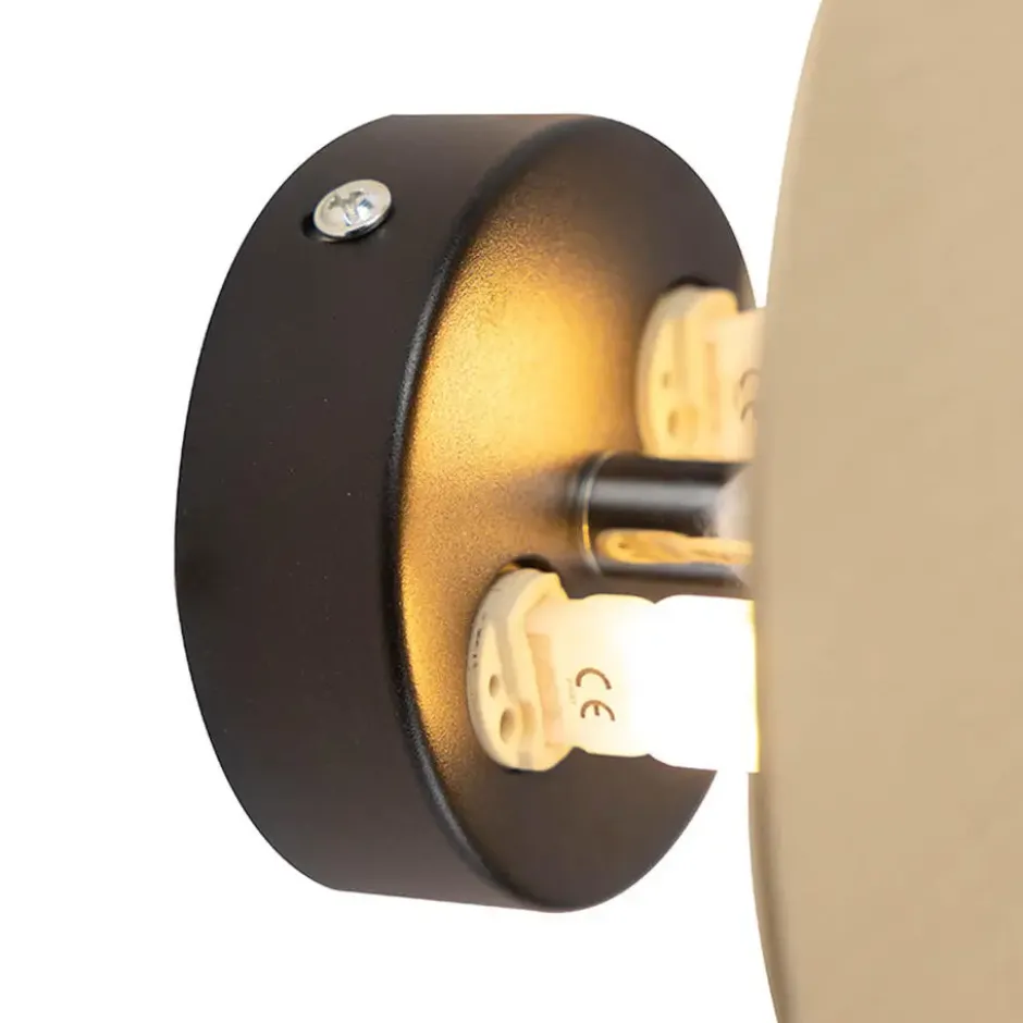Qazqa wandlamp pulley goudkleurig g9