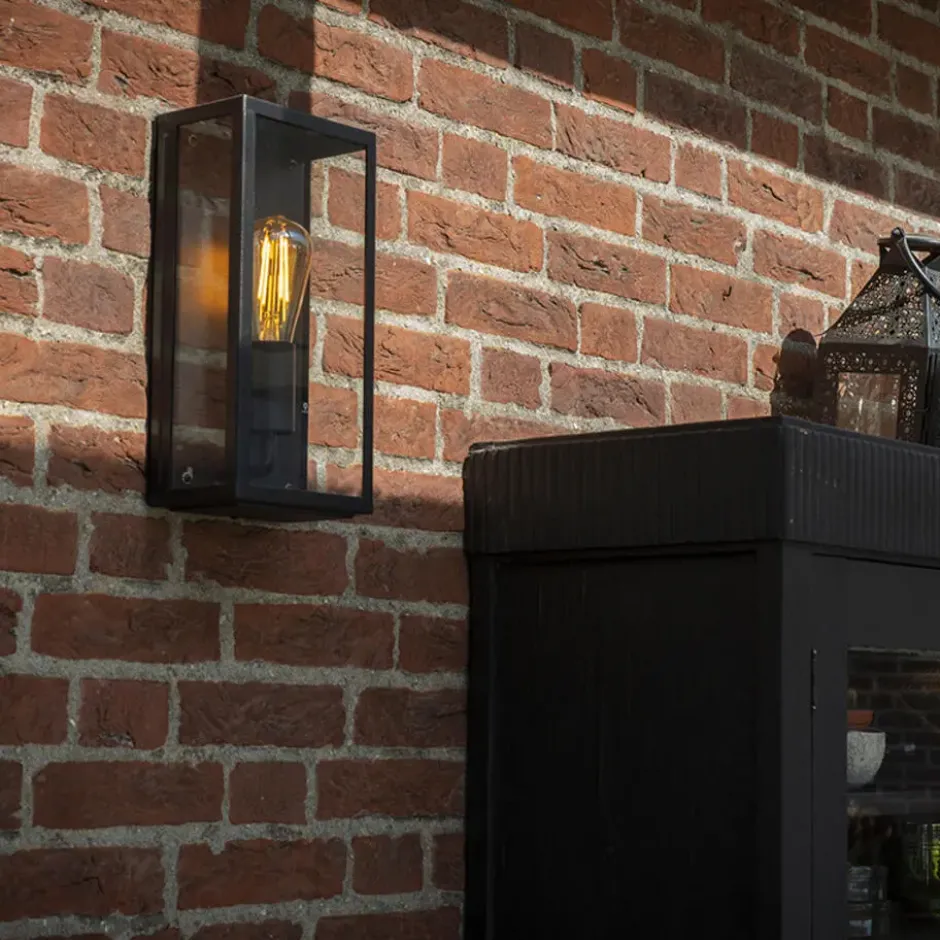 Qazqa wandlamp rotterdam zwart e27