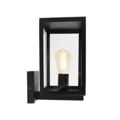Qazqa wandlamp rotterdam zwart e27