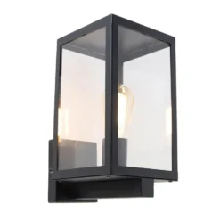 Qazqa wandlamp rotterdam zwart e27