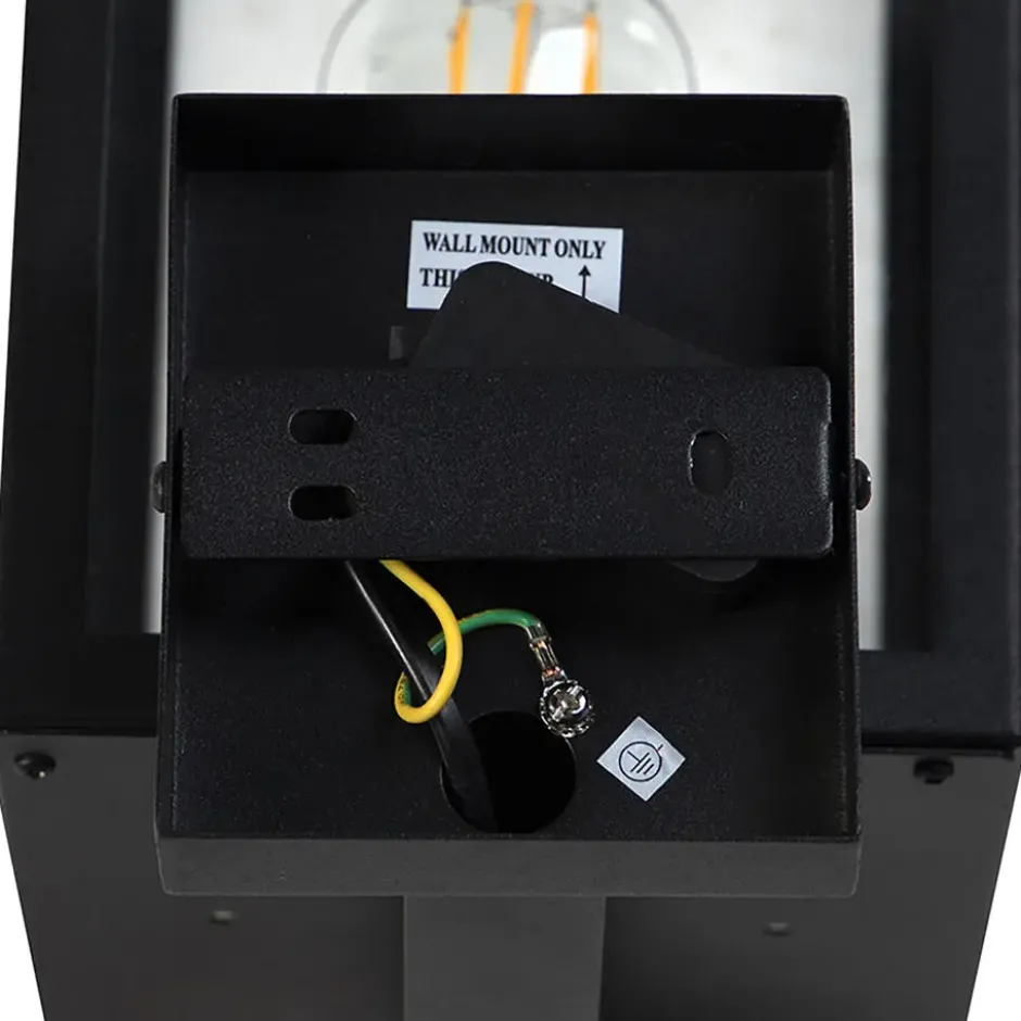 Qazqa wandlamp rotterdam zwart e27