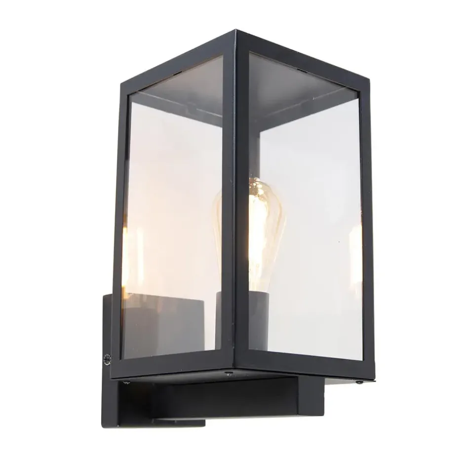 Qazqa wandlamp rotterdam zwart e27