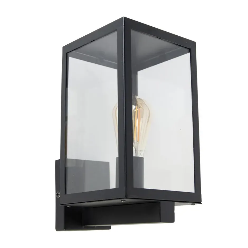 Qazqa wandlamp rotterdam zwart e27