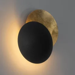 Qazqa wandlamp sunrise zwart g9