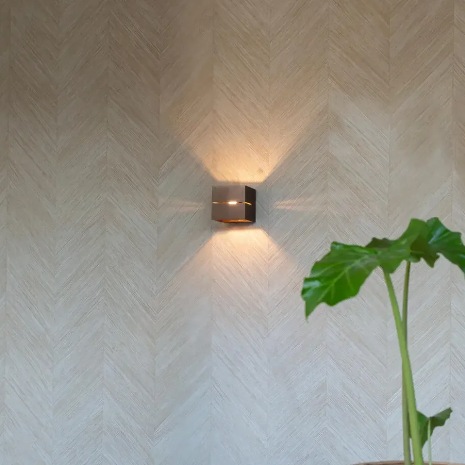 Qazqa wandlamp transfer groove bronskleurig g9