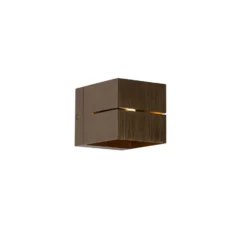 Qazqa wandlamp transfer groove bronskleurig g9