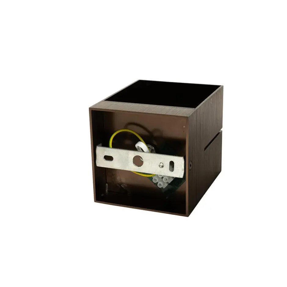 Qazqa wandlamp transfer groove bronskleurig g9