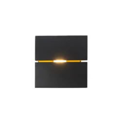 Qazqa wandlamp transfer groove zwart g9