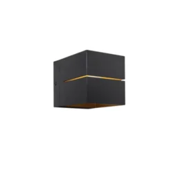 Qazqa wandlamp transfer groove zwart g9