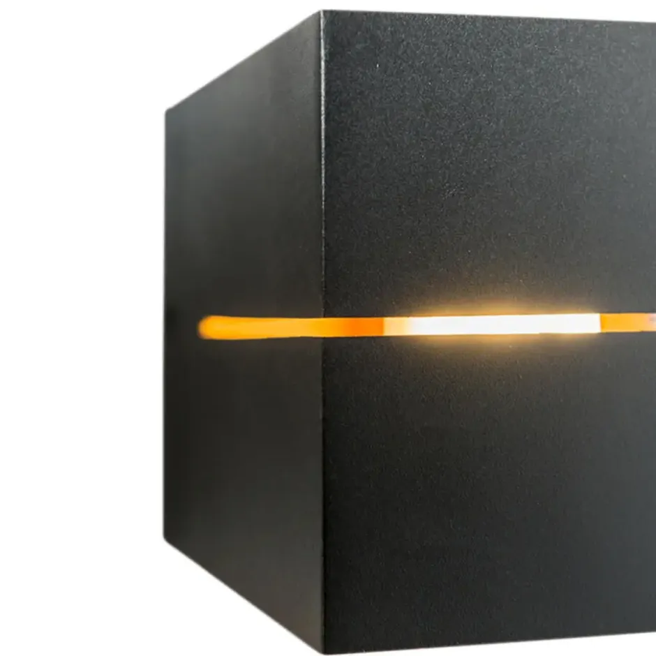 Qazqa wandlamp transfer groove zwart g9