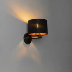 Qazqa wandlamp vt zwart e27