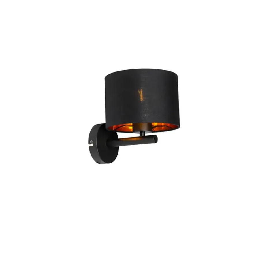 Qazqa wandlamp vt zwart e27