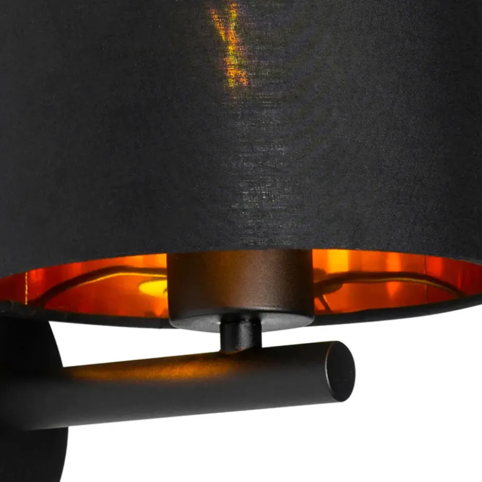 Qazqa wandlamp vt zwart e27
