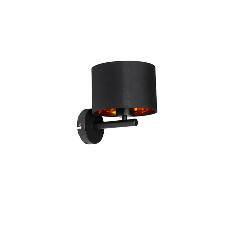Qazqa wandlamp vt zwart e27