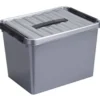Q-line opbergbox 22L metaal zwart