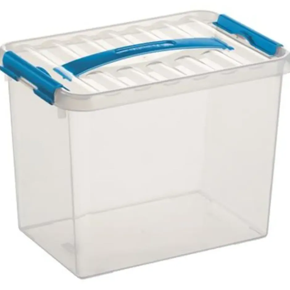 Q-line opbergbox 9L transparant blauw