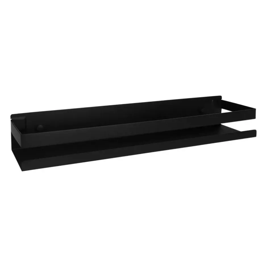 QUVIO Badkamerplank - 40 cm - Metaal - Zwart