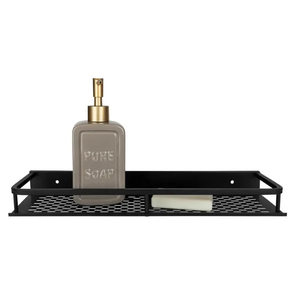 QUVIO Badkamer plankje Aluminium - Zwart - 40 cm