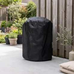 QUVIO Barbecue beschermhoes - Waterdicht - Rond - Zwart