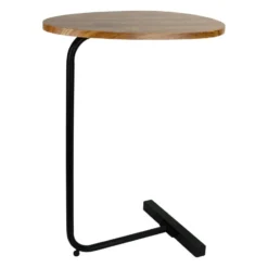 QUVIO Bijzettafel ovaal - 30 x 45 x 60 cm - Bruin