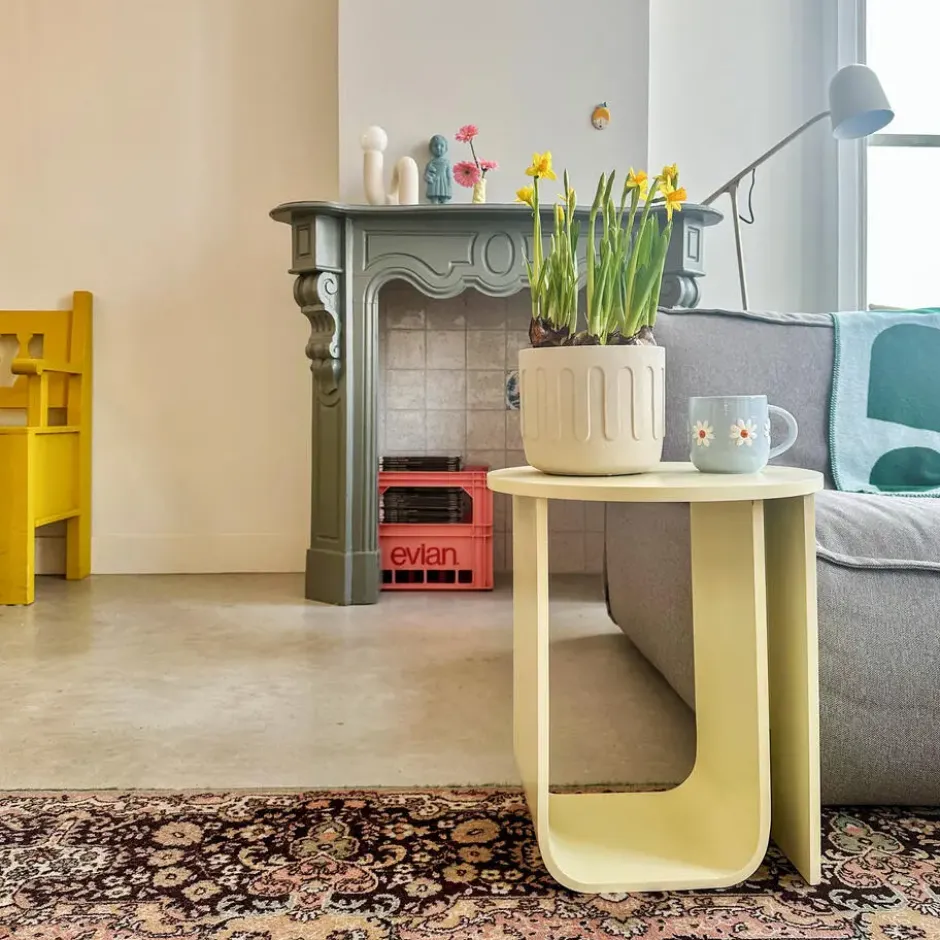QUVIO Bloempot - Drips - Beton - Beige