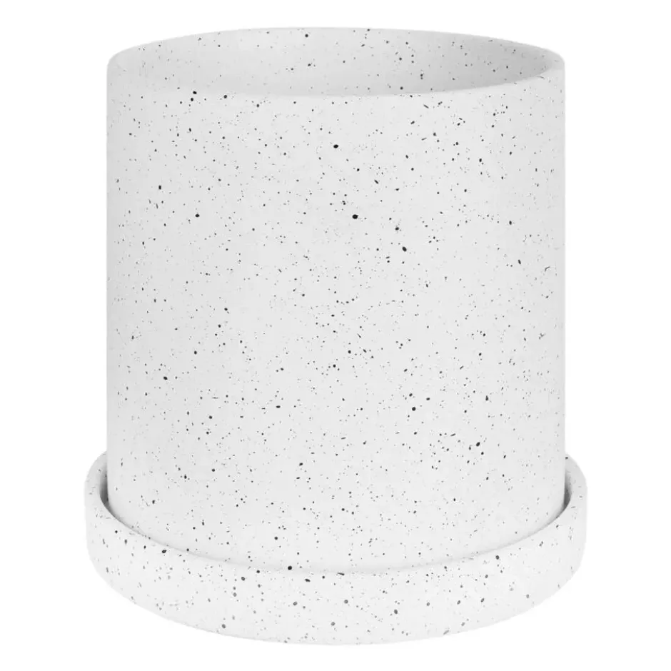 QUVIO Bloempot - 18x18 cm - Keramiek - Wit