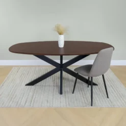 QUVIO Eettafel Sofia - Deens ovaal - 180x90 cm - FSC - Walnoot bruin