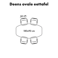 QUVIO Eettafel Sofia - Deens ovaal - 180x90 cm - FSC - Walnoot bruin