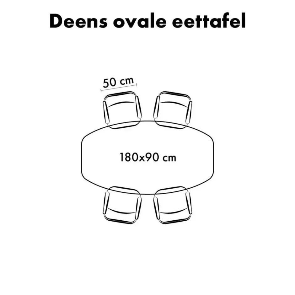 QUVIO Eettafel Sofia - Deens ovaal - 180x90 cm - FSC - Walnoot bruin