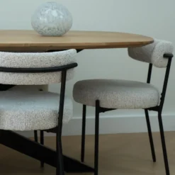 QUVIO Eettafel Sofia – Deens ovaal – 220x110 cm – Naturel