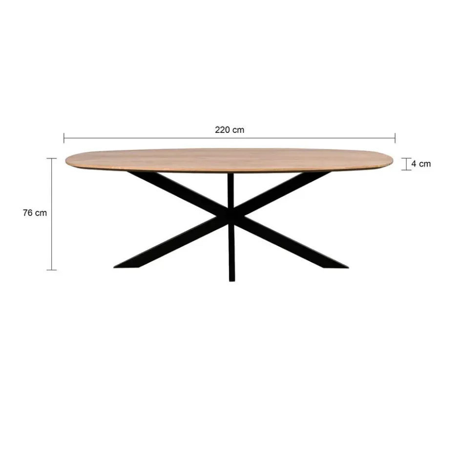 QUVIO Eettafel Sofia – Deens ovaal – 220x110 cm – Naturel