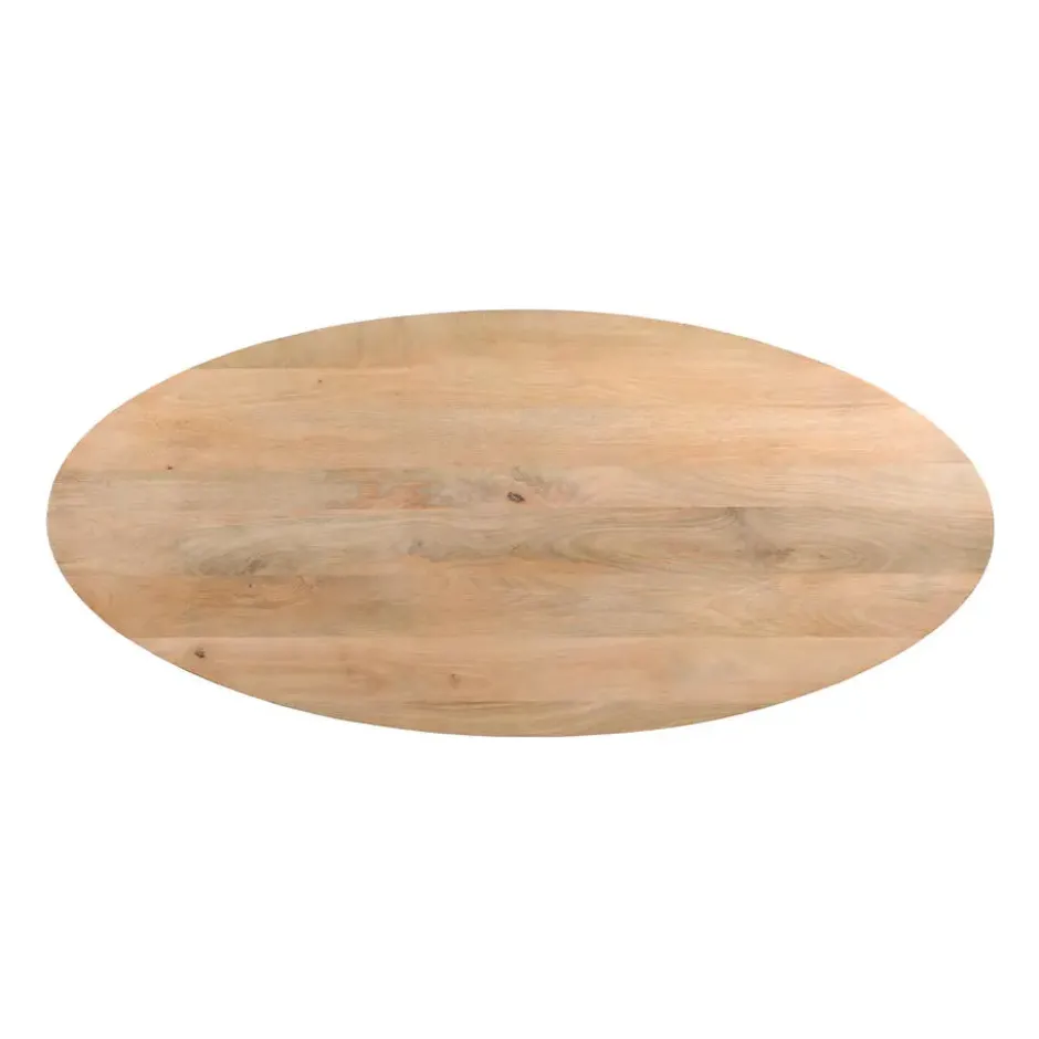 QUVIO Eettafel Sofia – Ovaal – 220x100 cm – Kruispoot - Naturel