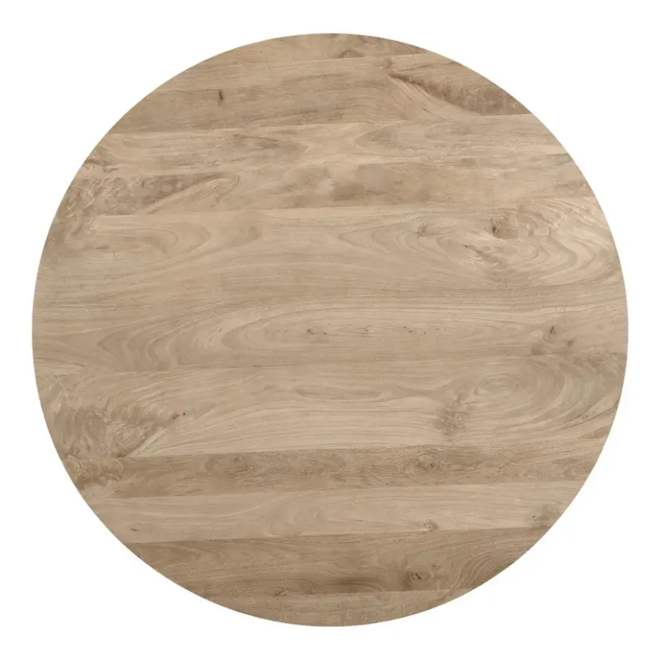 QUVIO Eettafel Sofia - Rond - Ø130 - Kruispoot - Naturel