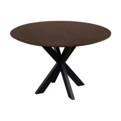 QUVIO Eettafel Sofia – Rond – Ø120 – Kruispoot – Bruin