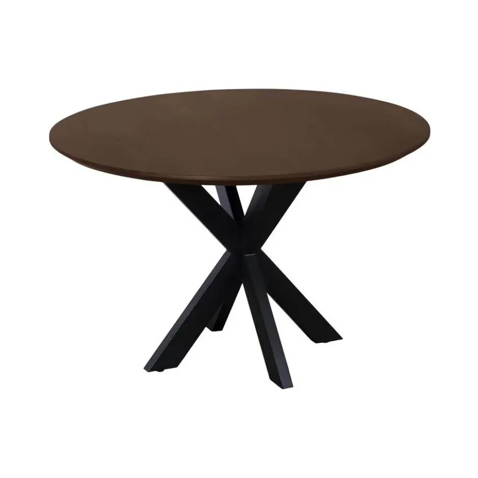 QUVIO Eettafel Sofia – Rond – Ø130 – Kruispoot – Bruin