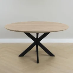 QUVIO Eettafel Sofia - Rond - Kruispoot - FSC® - ø150 cm - Naturel