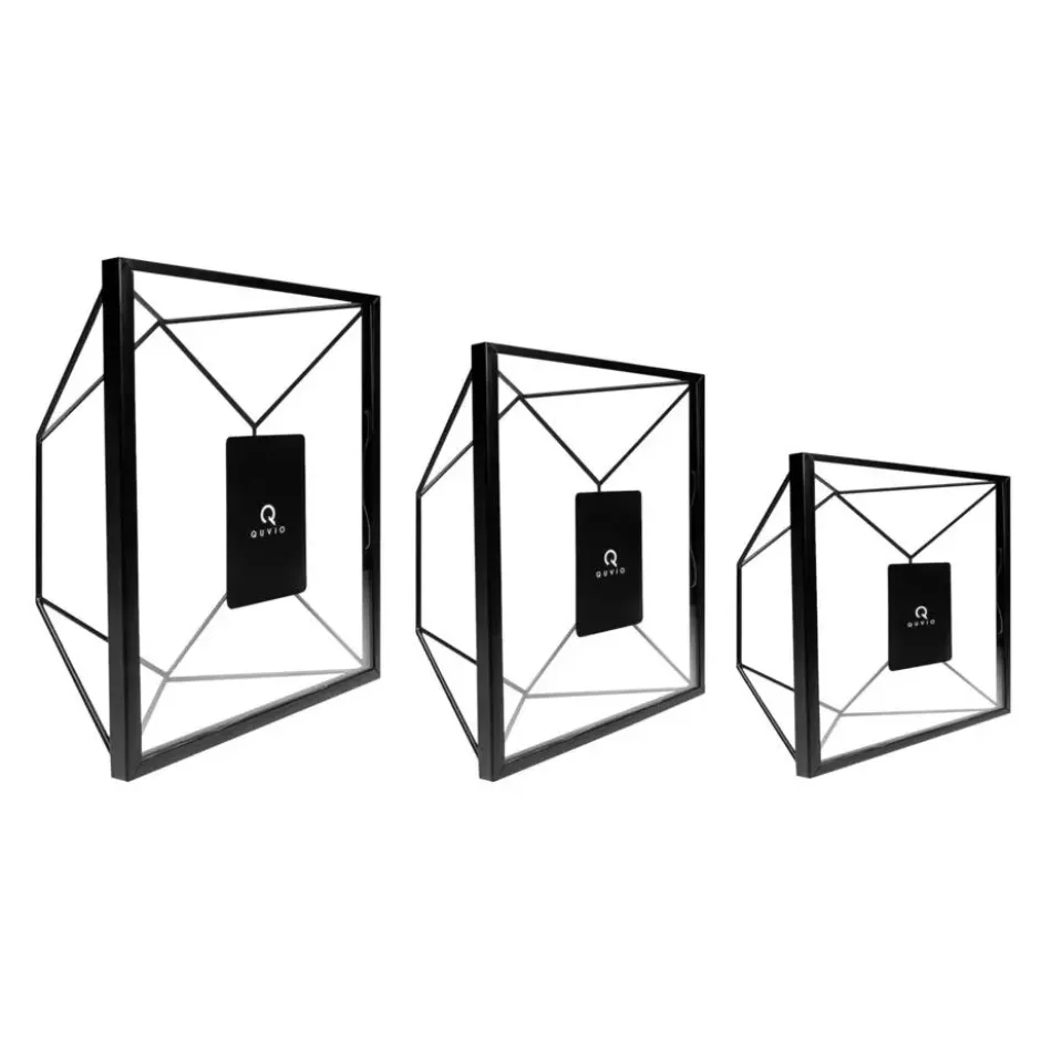 QUVIO Fotolijstje hexagon set van 3 - Zwart