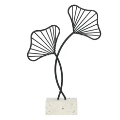 QUVIO Ginkgo blad op standaard - Woondecoratie - Zwart