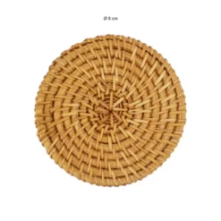 QUVIO Glasonderzetters - set van 4 - Rotan