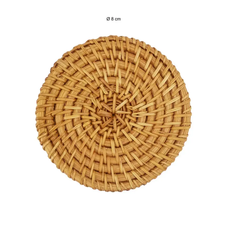 QUVIO Glasonderzetters - set van 4 - Rotan