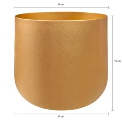 QUVIO Gouden bloempot - Metaal - ø17x15 cm - Goud