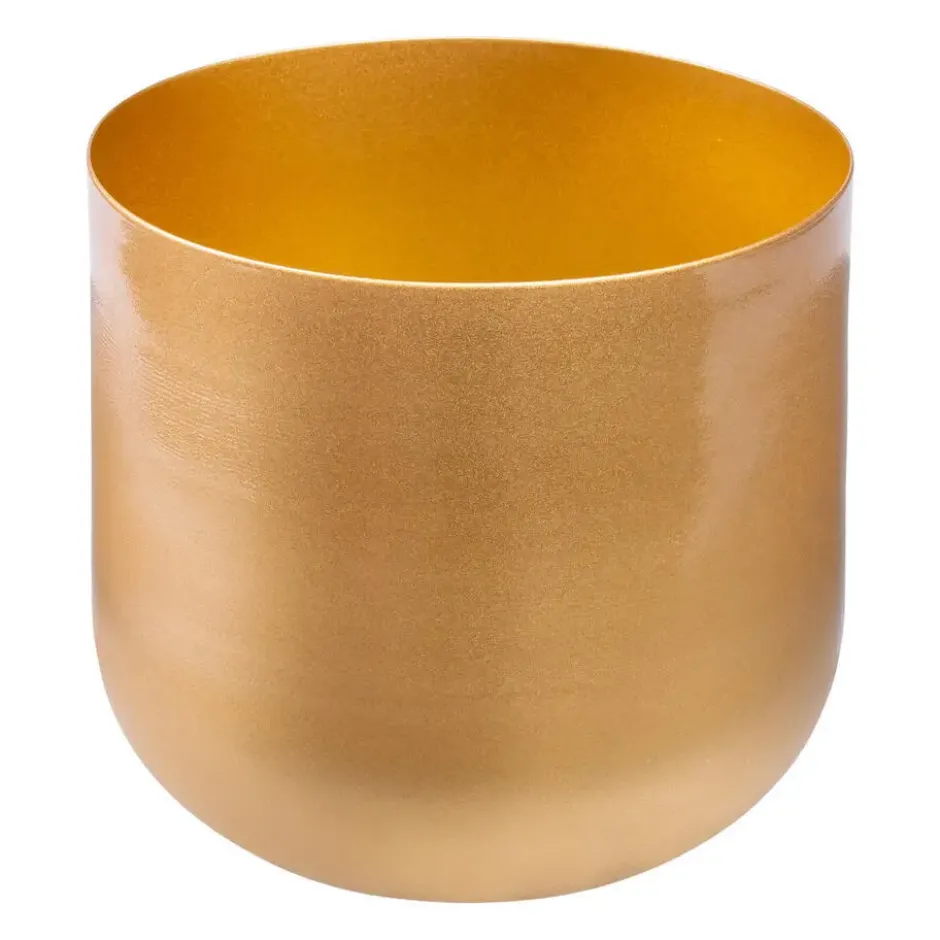 QUVIO Gouden bloempot - Metaal - ø17x15 cm - Goud
