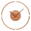 QUVIO Grote wandklok – 35cm – Hout – Plexiglas - Donkerbruin