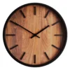 QUVIO Houtlook wandklok - ø29 cm - Kunststof - Zwart