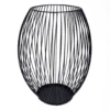 QUVIO Kaarsenhouder met frame - 24 cm - Rond - Metaal - Zwart