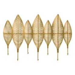 QUVIO Kapstok 7 veren en 7 haken - Metaal - Goud