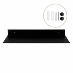 QUVIO Metalen muur plank - Zwart - 40 cm