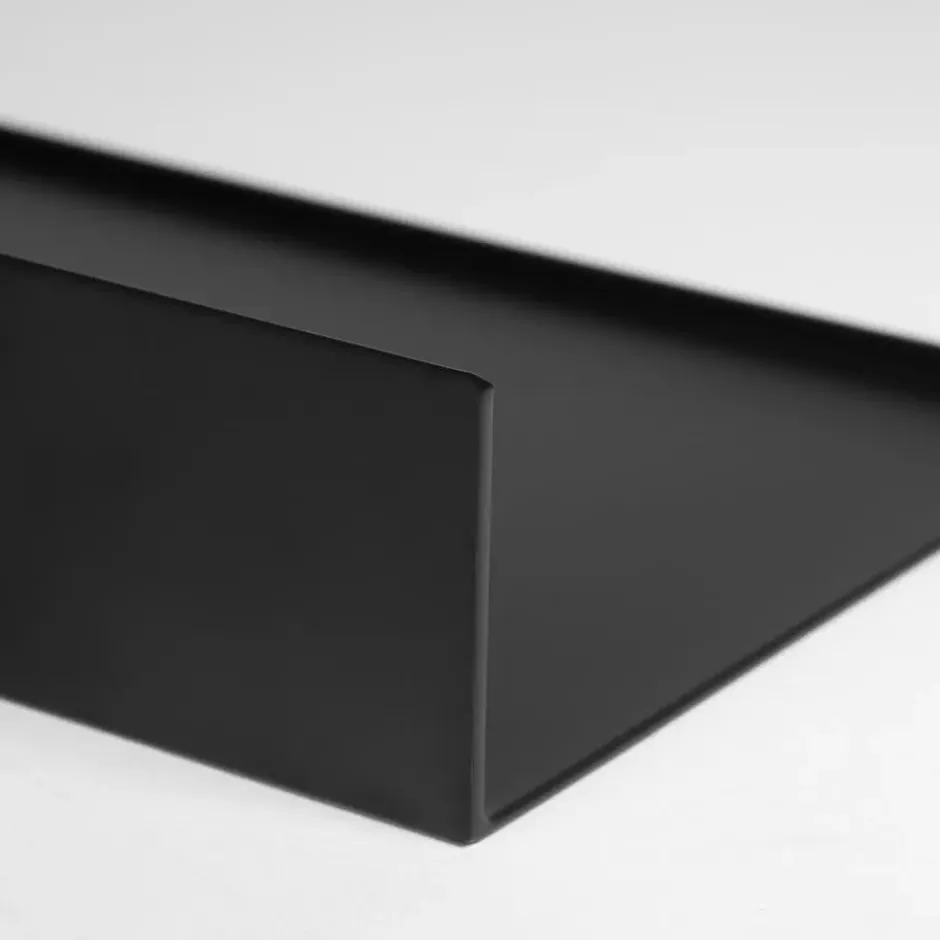 QUVIO Metalen muur plank - Zwart - 40 cm